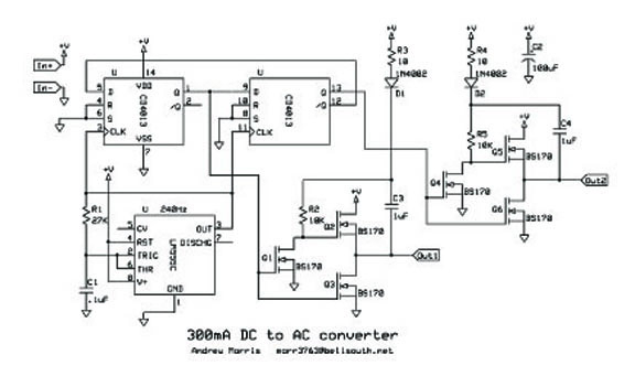 300mA DC to AC Conterter designed by Andrew R. Morris