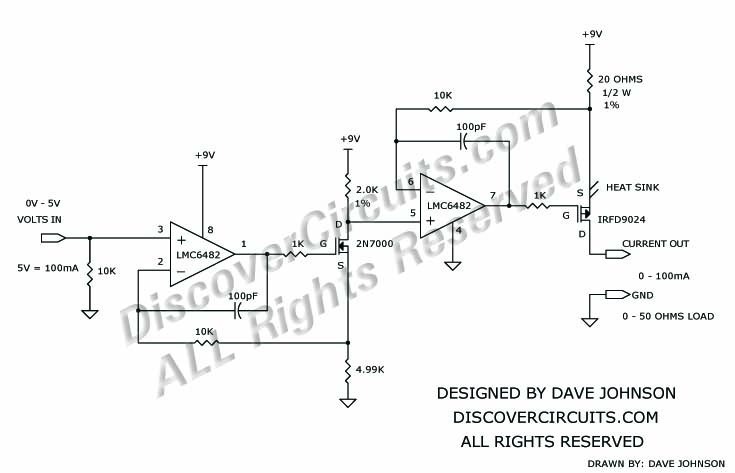 Circuit 100ma Current Source designed by David Johnson, P.E.
