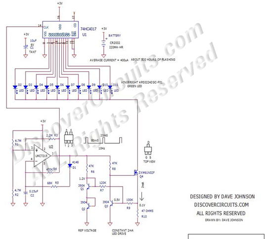 Sequential Flasherlow power 10 LED