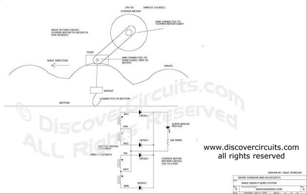 Circuit Wave Power Generator Demo System designed by David A. Johnson, P.E.