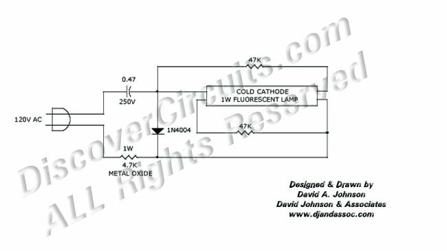 Circuit 1W Fluorescent Lamp Night Light designed by Dave Johnson, P.E.