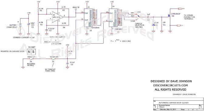 Garage Door Timer designed by David Johnson May 15, 2011