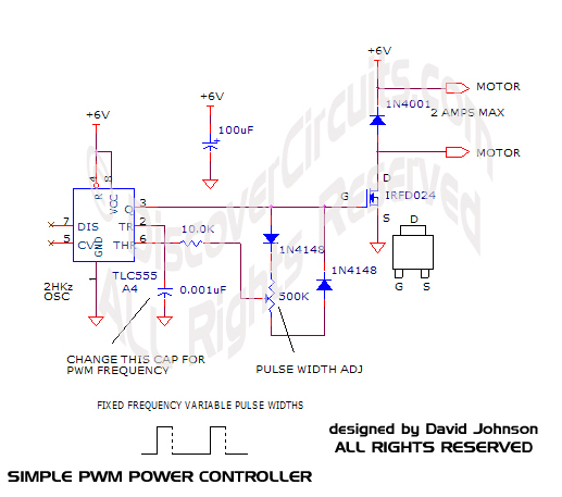 PWM Circuit for Motor Speed Control by David A. Johnson, P.E. (9/25/2005
